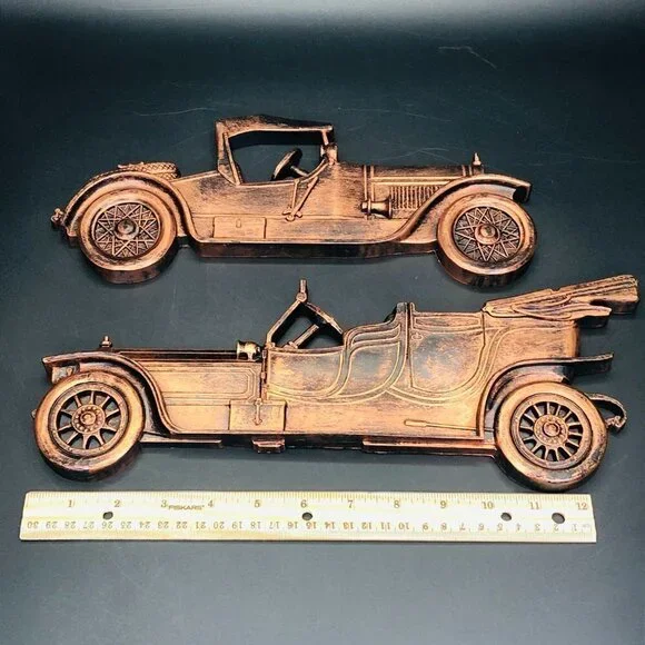 1974 Dart Ind. Antique Car Wall Plaques PAIR Vintage Coppercraft Wall Decor - Picture 8 of 10